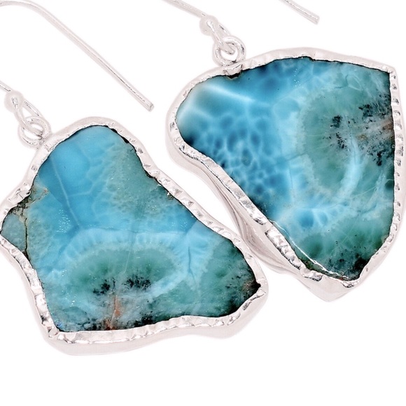 Gorgeous Colombian Larimar Sterling silver earrings - Picture 2 of 2